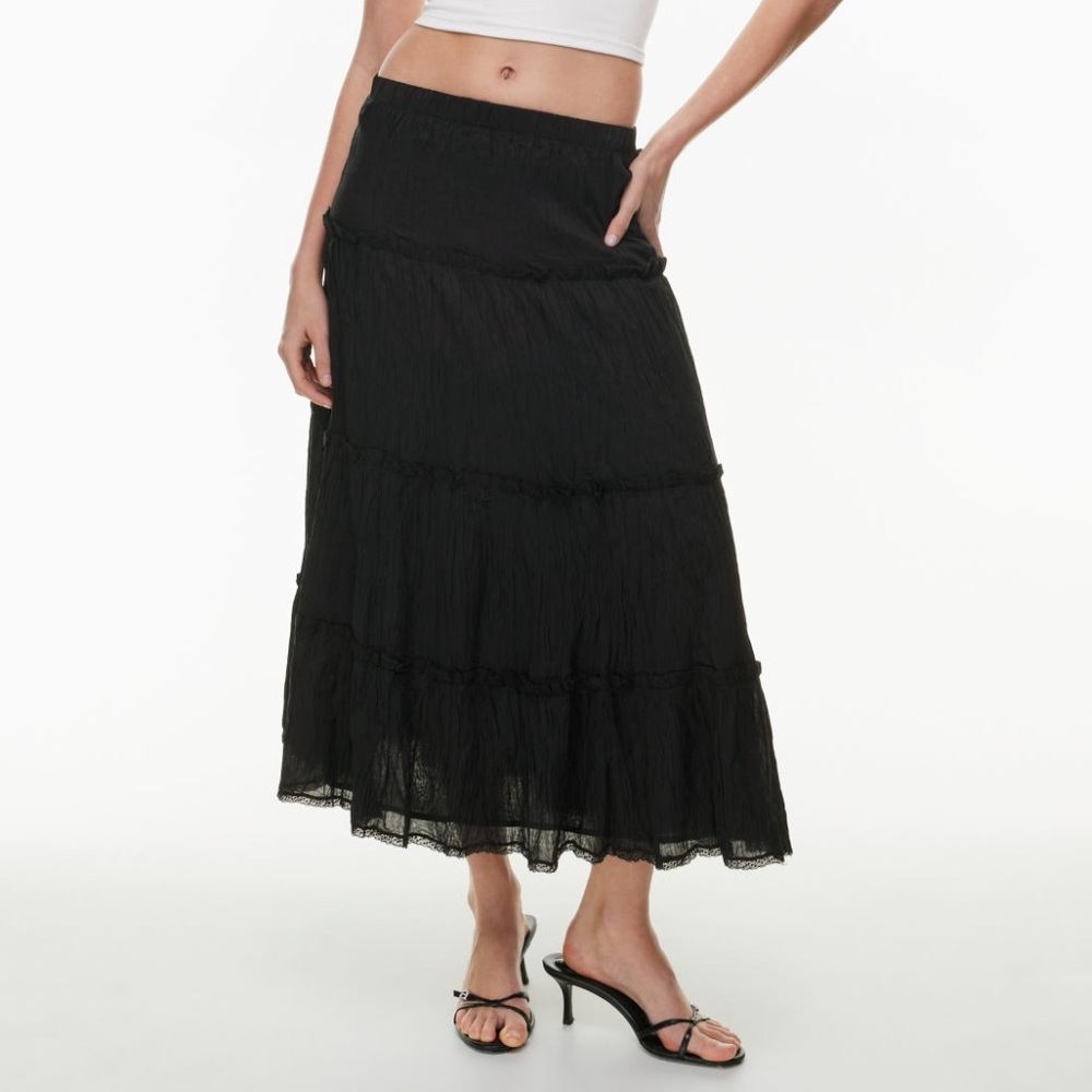 Aritzia Wilfred Black Damasque Skirt M